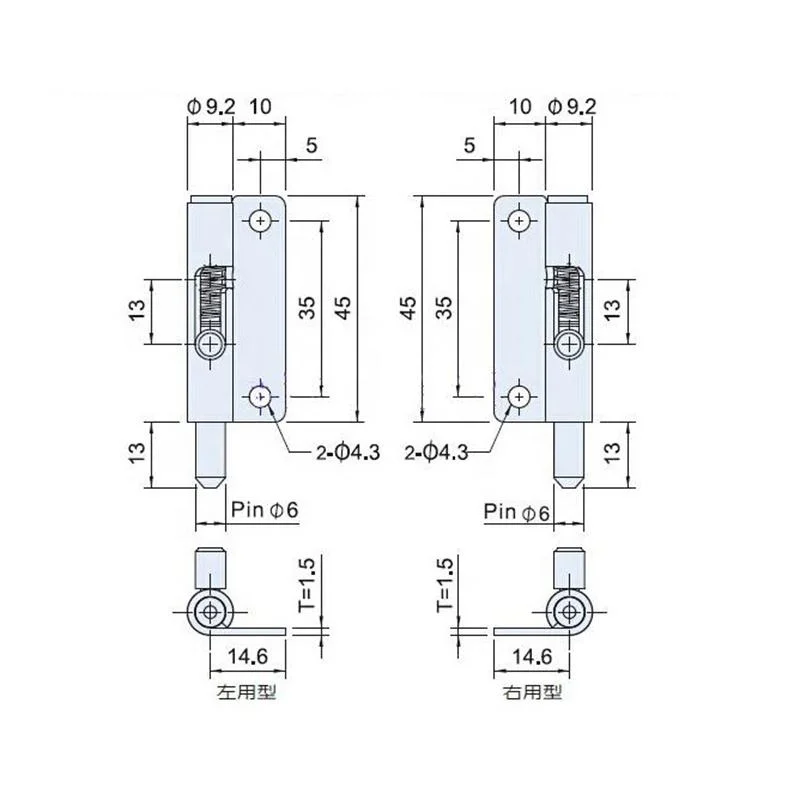 Xk1011z Symmetrical Hinge Spring Pin Latch Spring Telescopic Door Lock